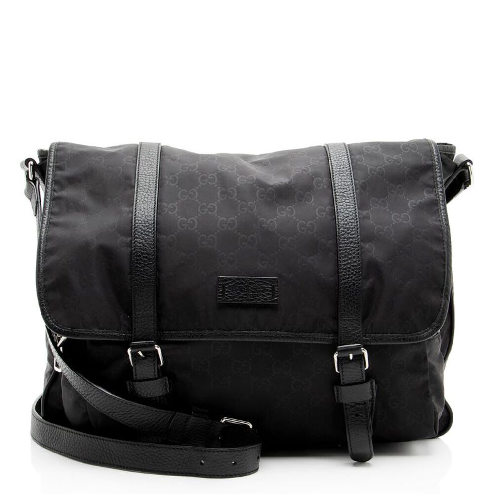 Gucci GG Nylon Double Buckle Messenger